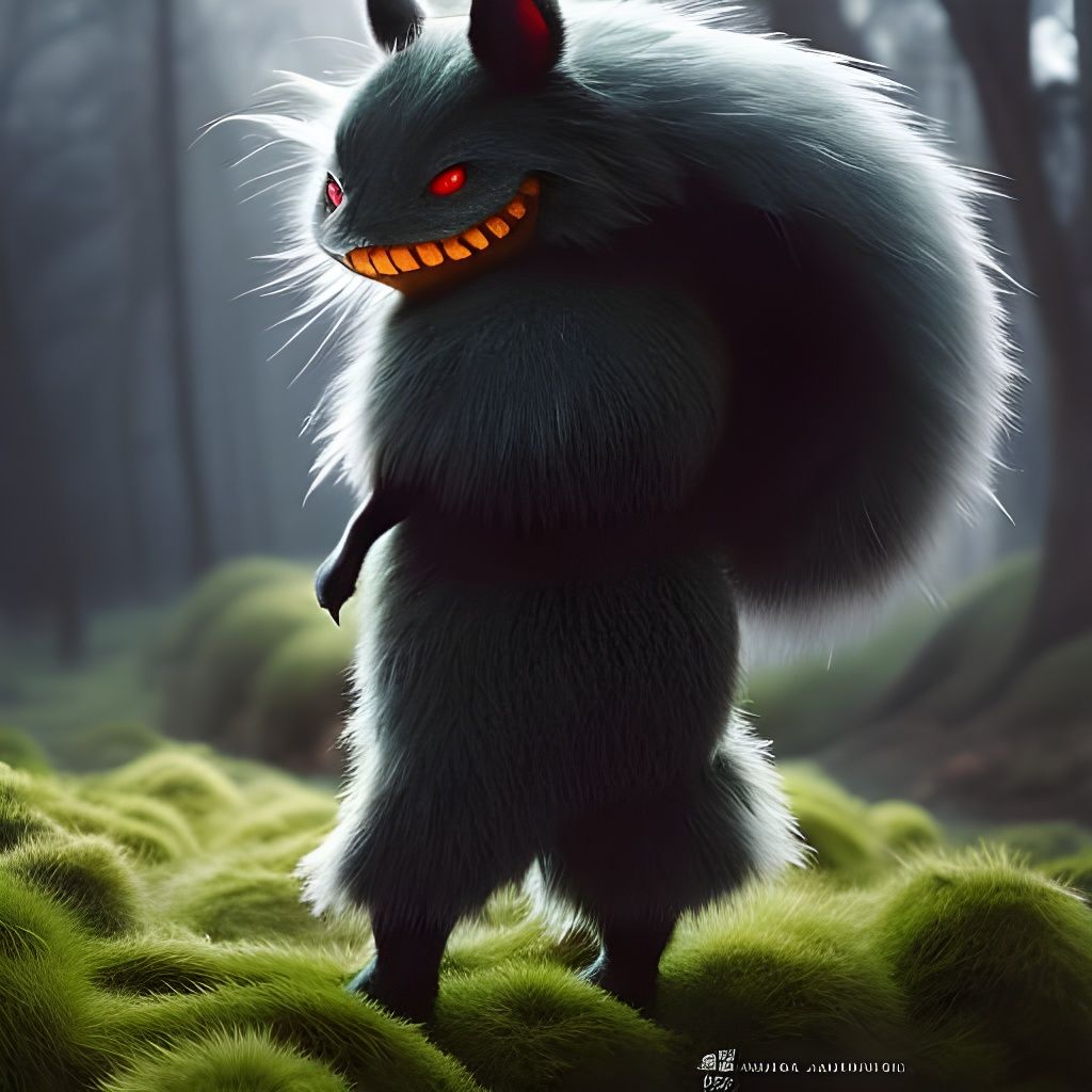 Aquatic Teal Demon with Moss Cloak