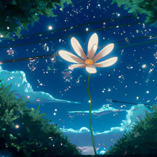 Flower in Space: Studio Ghibli Anime Visual