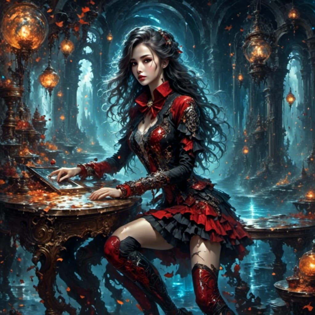 Abstract Wisps with Distressed Pixelation Effect