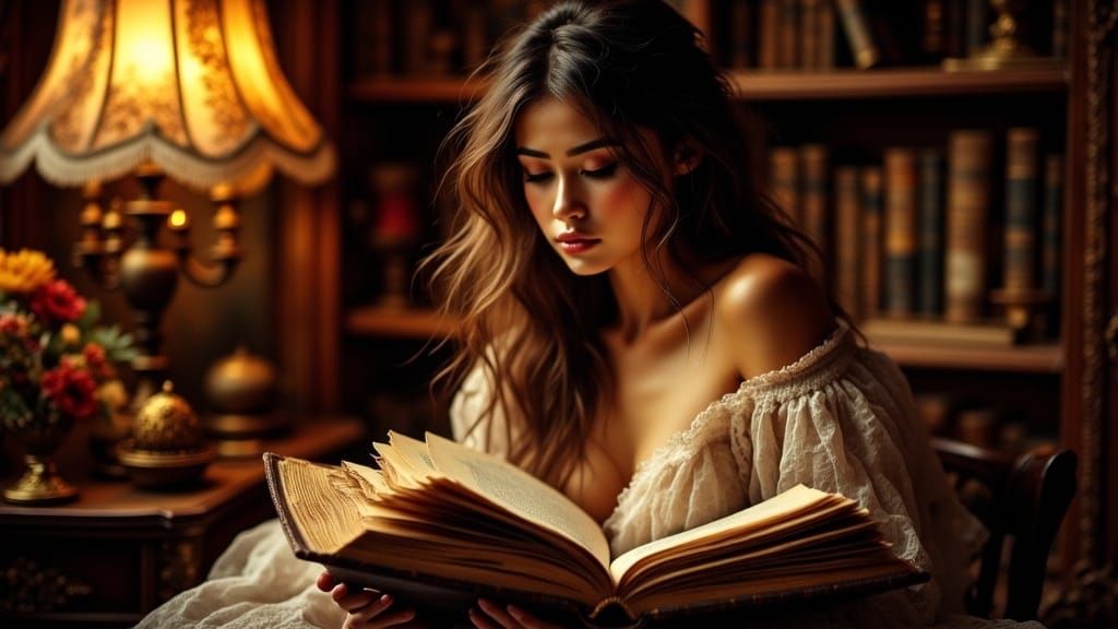 Ethereal Study in Soft Amber Glow