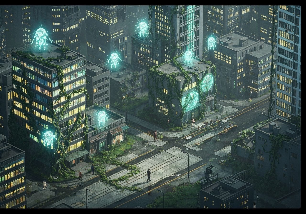 Futuristic City Rebuilt by Nanobots After Disaster
