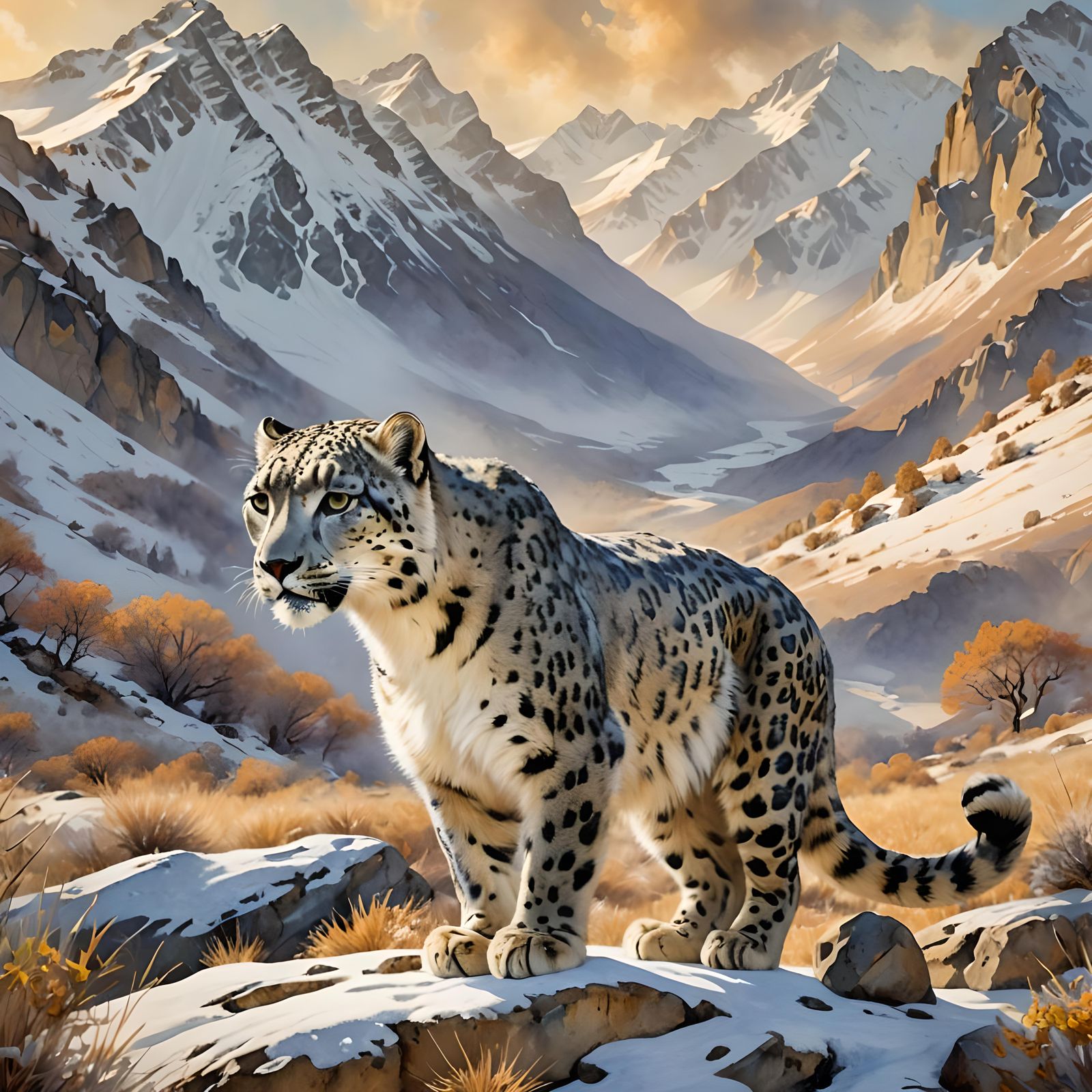 Colorful Pinacolato Snow Leopard