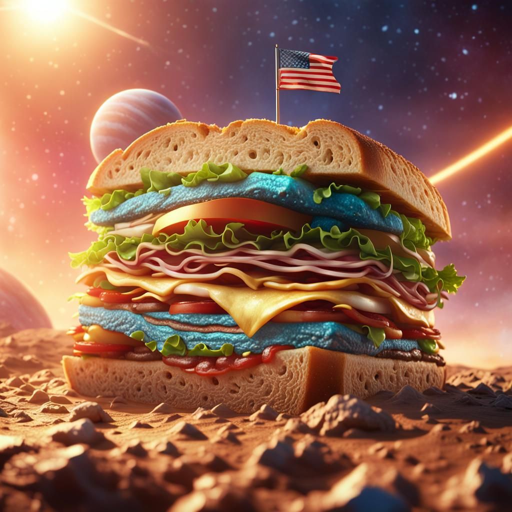 Giant Sandwich Claims Planet in Photorealistic Sci-Fi