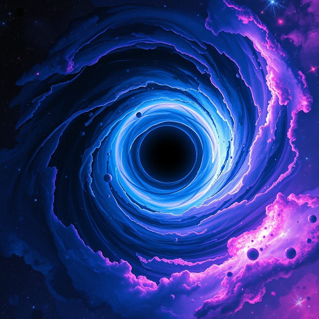 Cosmic Vortex: Black Hole Consumes a Dying Star in Iridescen...