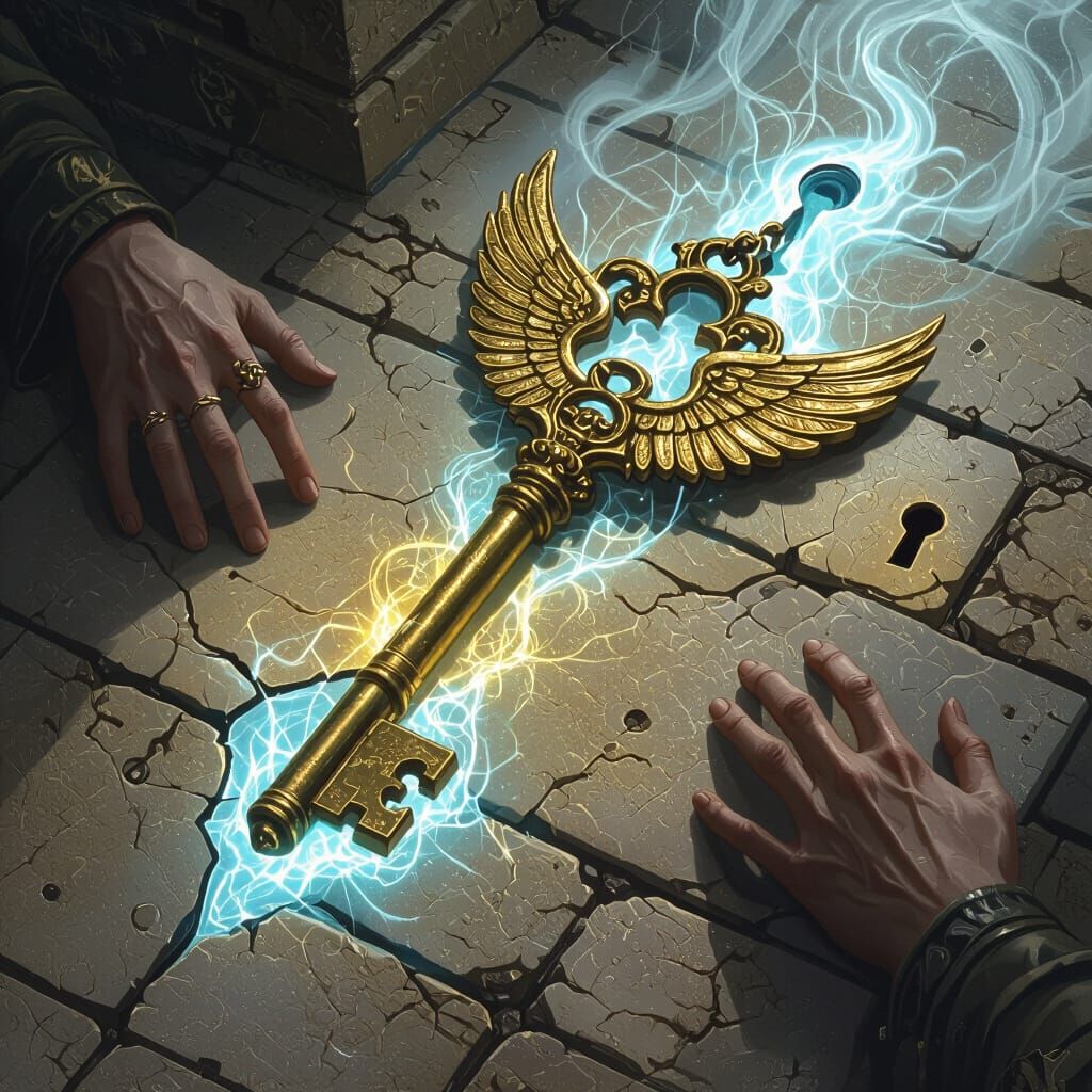 Broken Key Emitting Ethereal Light