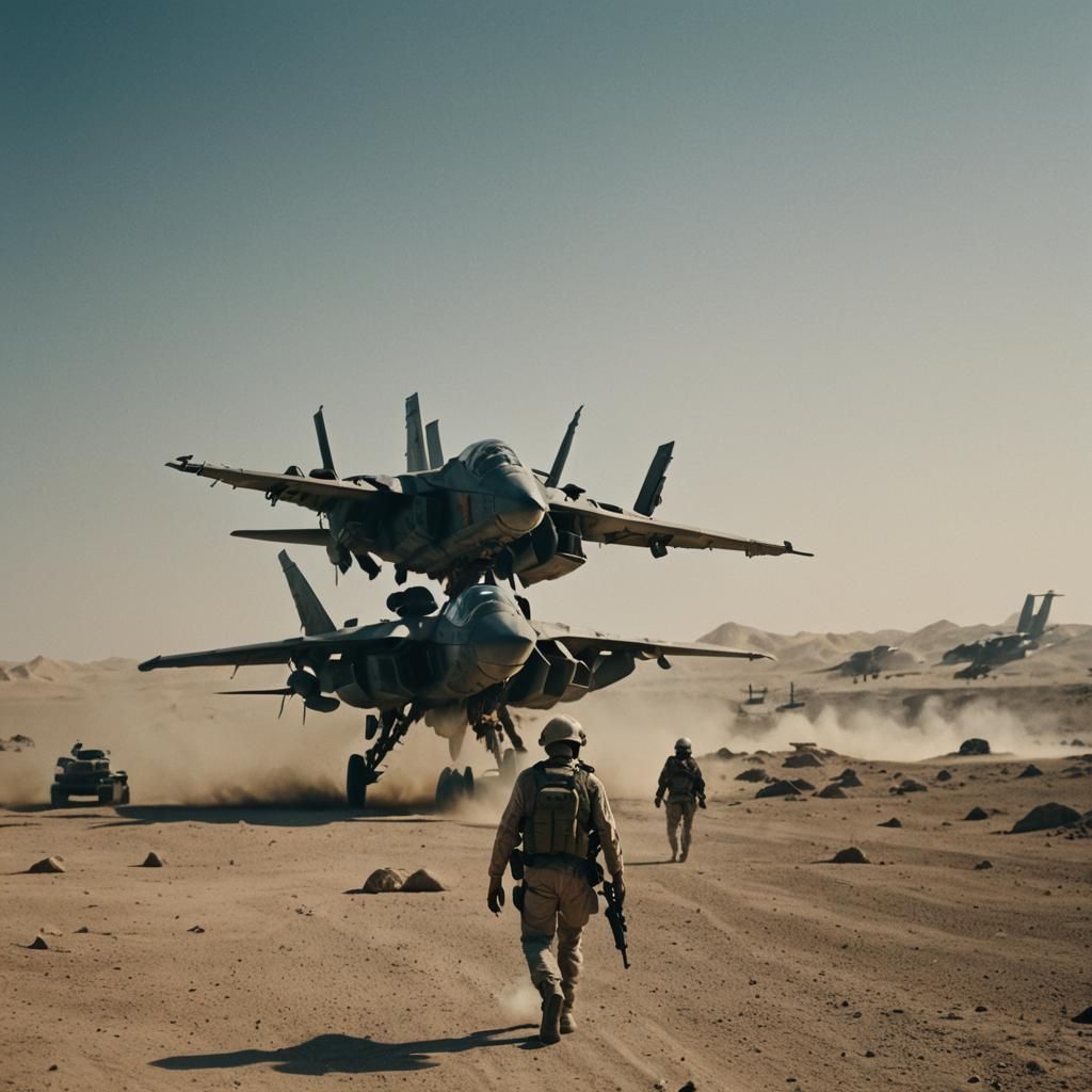 Epic Cinematic Still of UAE War in 2067