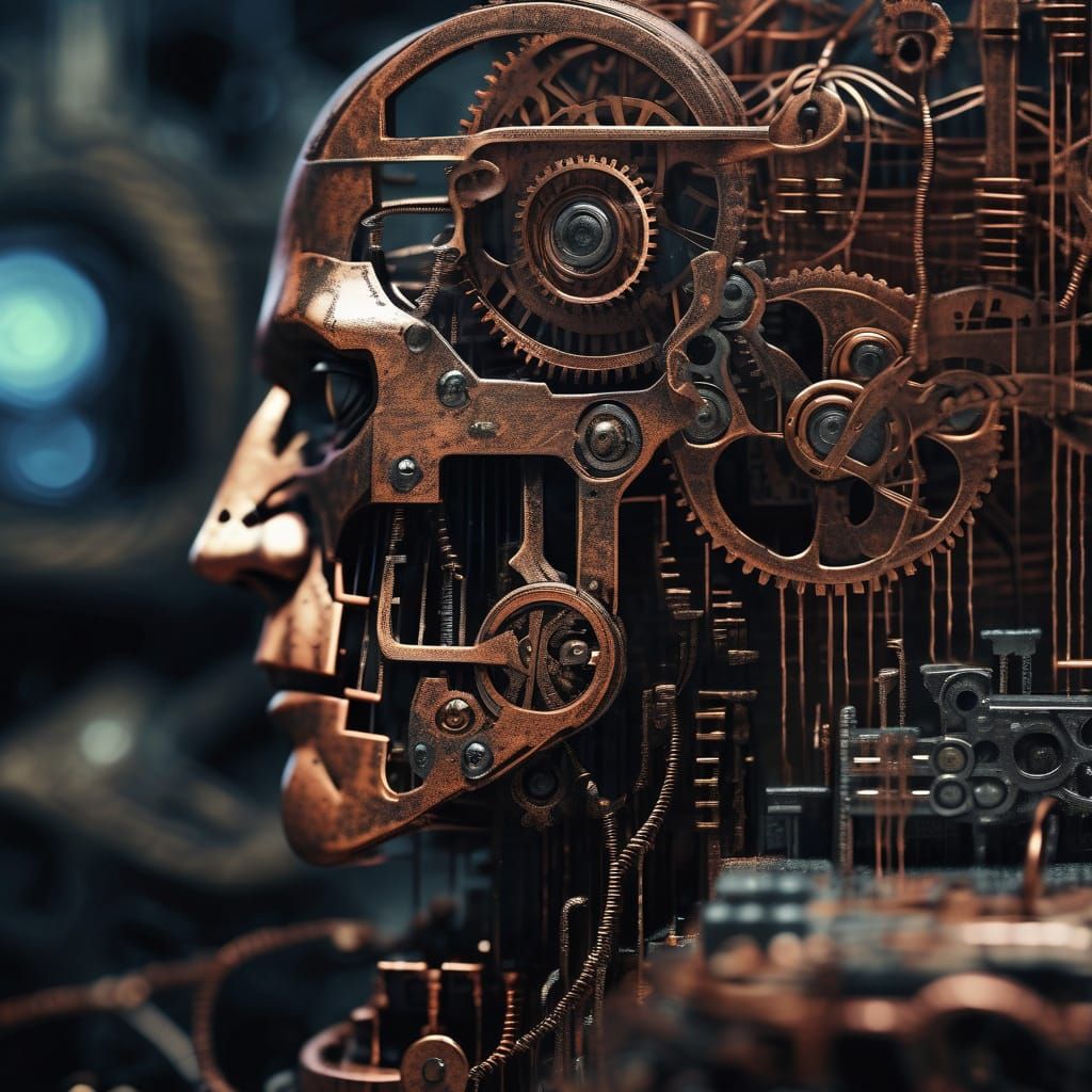 Melancholic Mortal in Surreal Machinery