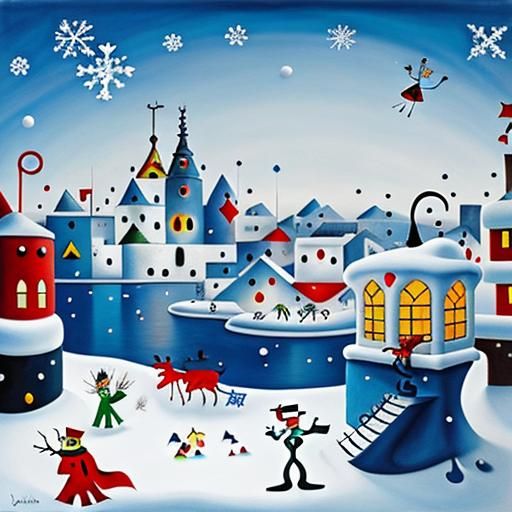 Surreal Winter Wonderland Inspired by Modern Masters