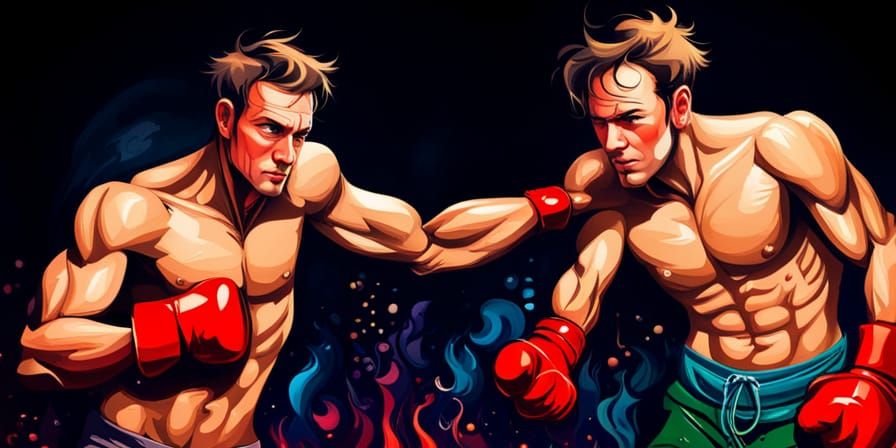 Boxing Knockout in Graffiti Splash Art Style