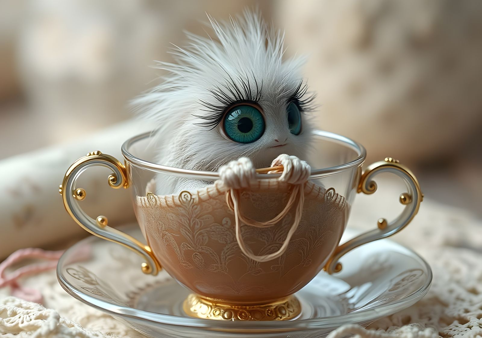 Surreal Eyeball Monster Knitting Eyelashes