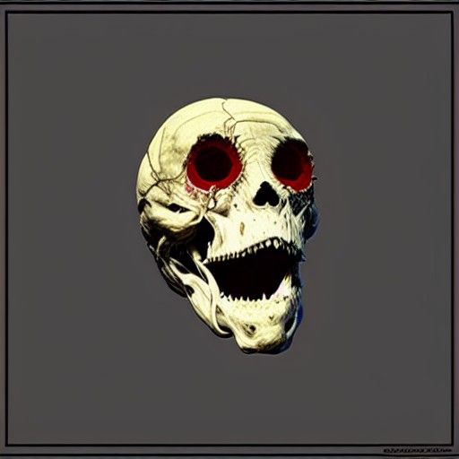 Horrific Hollow Skull Filled with Blood