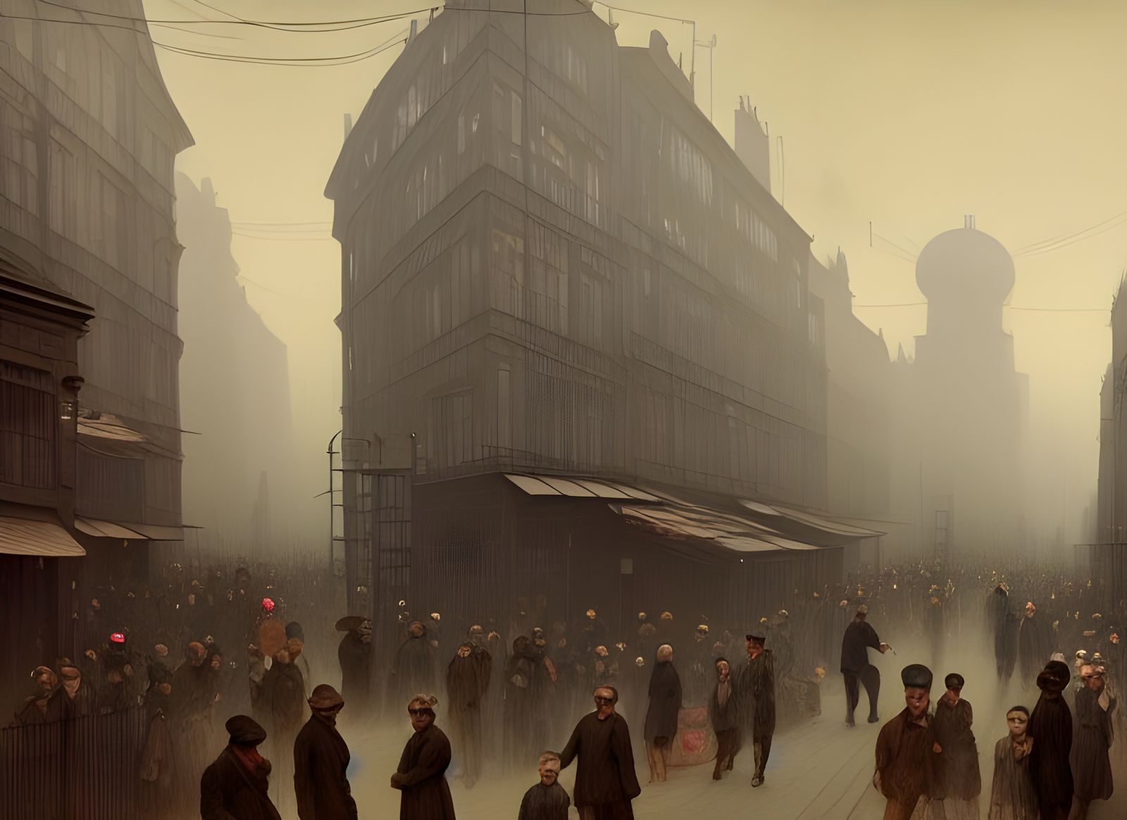 Victorian London Street Scene: Industrial Revolution Market