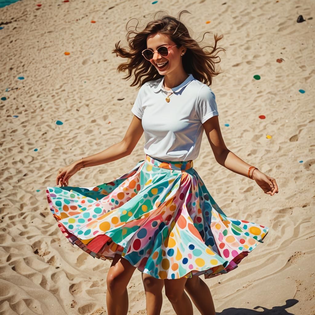 Woman in Mini Skirt: Retro Pop Art in Monaco