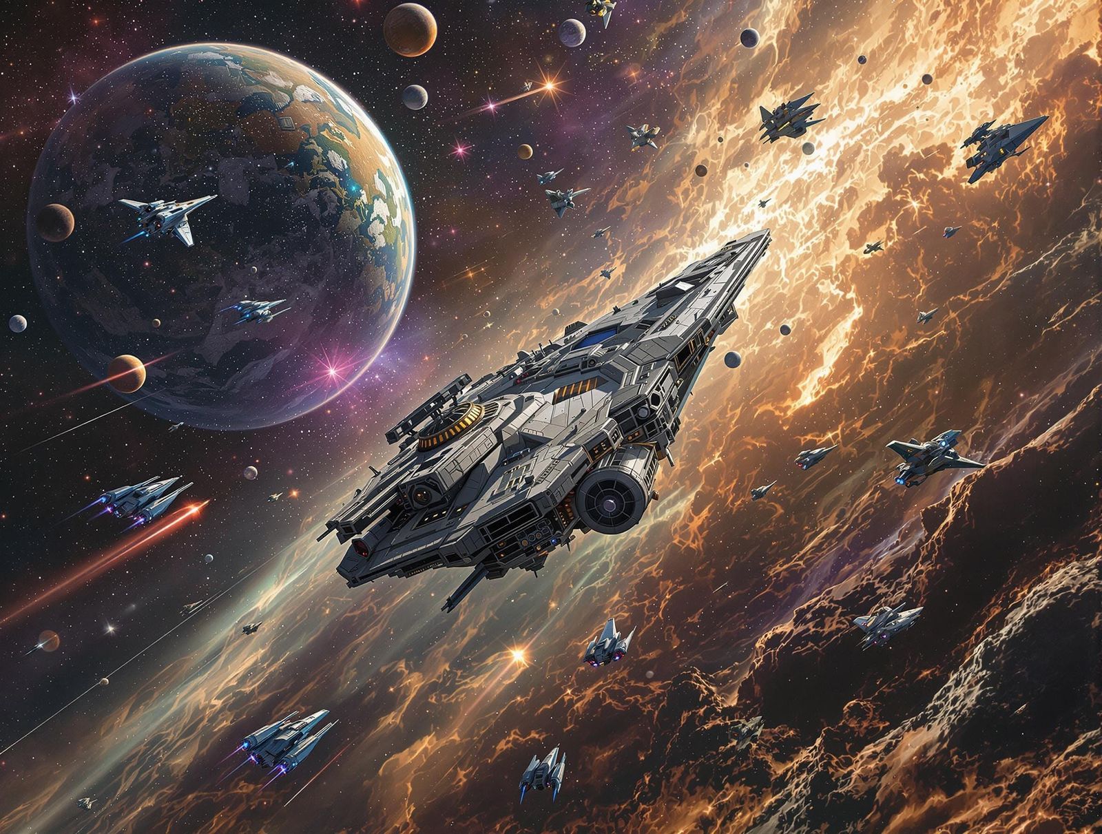 SciFi Space Battle with Deathstar in Unreal Engine