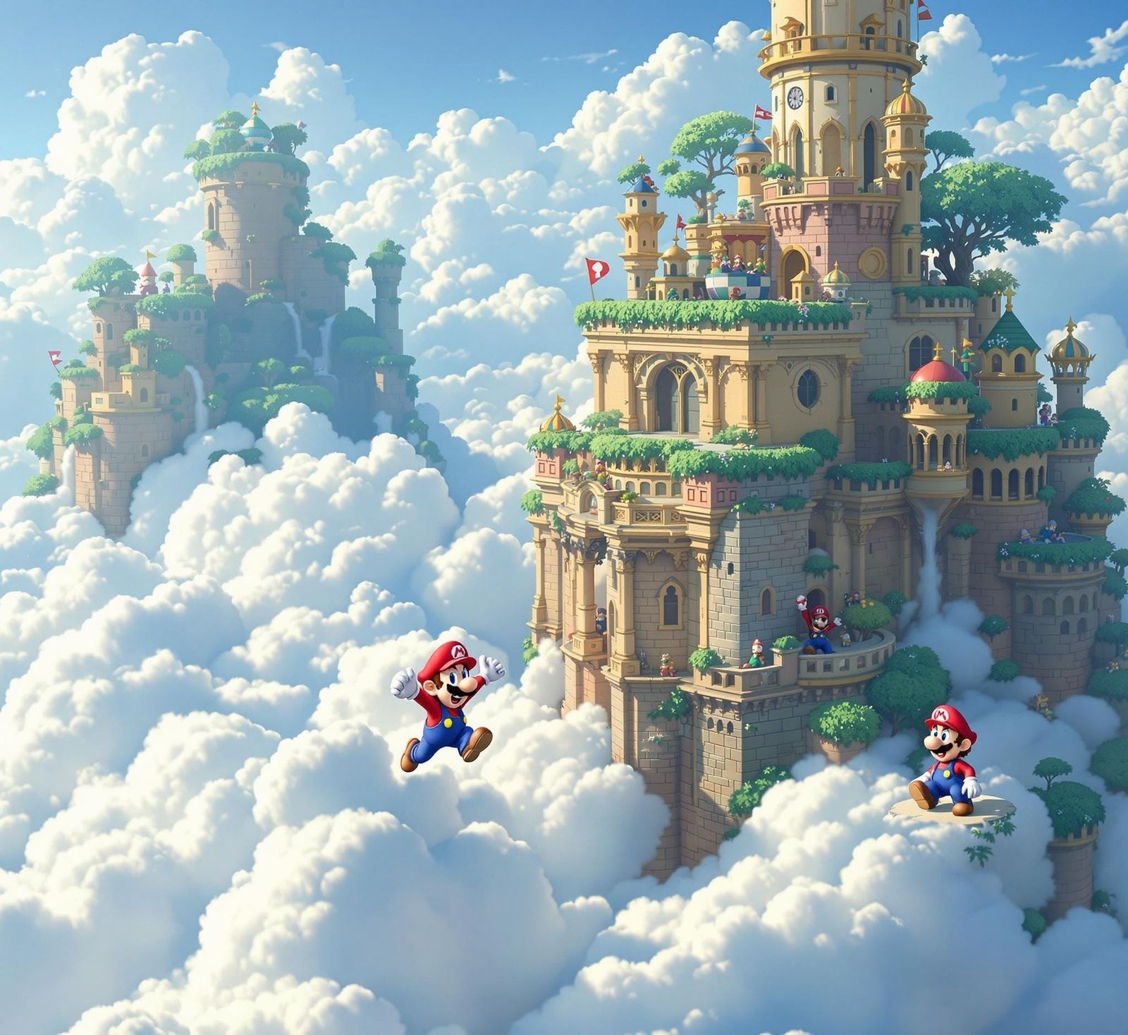 Mario and Luigi's Kingdom in the Clouds - Whimsical Fantasy ...