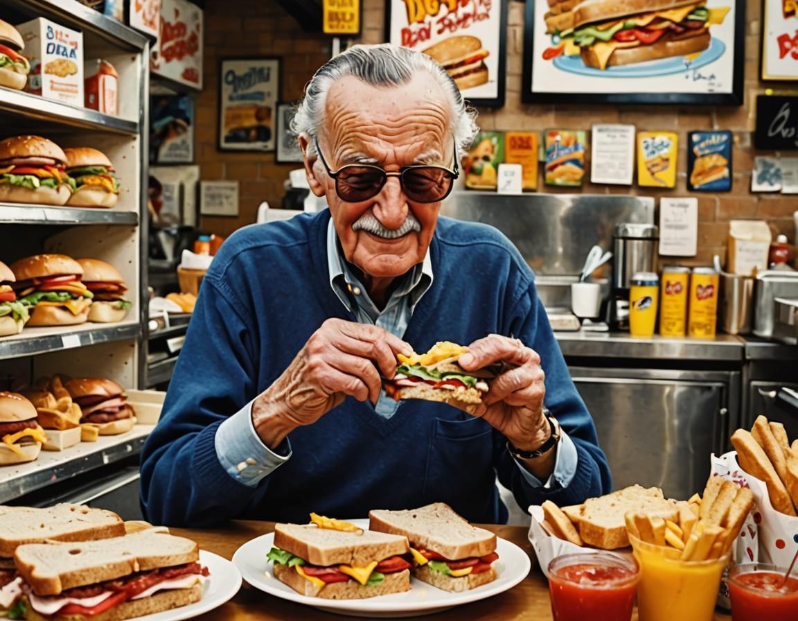 Stan Lee Sandwich in Vibrant Pop Art Style