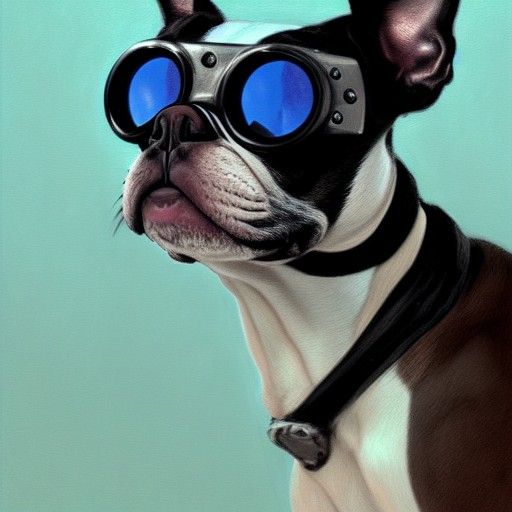 Mad Max Boston Terrier Portrait