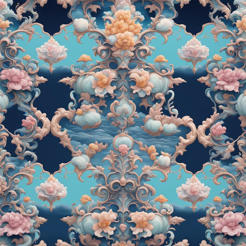 Dutch Porcelain Pattern in Pastel Colors