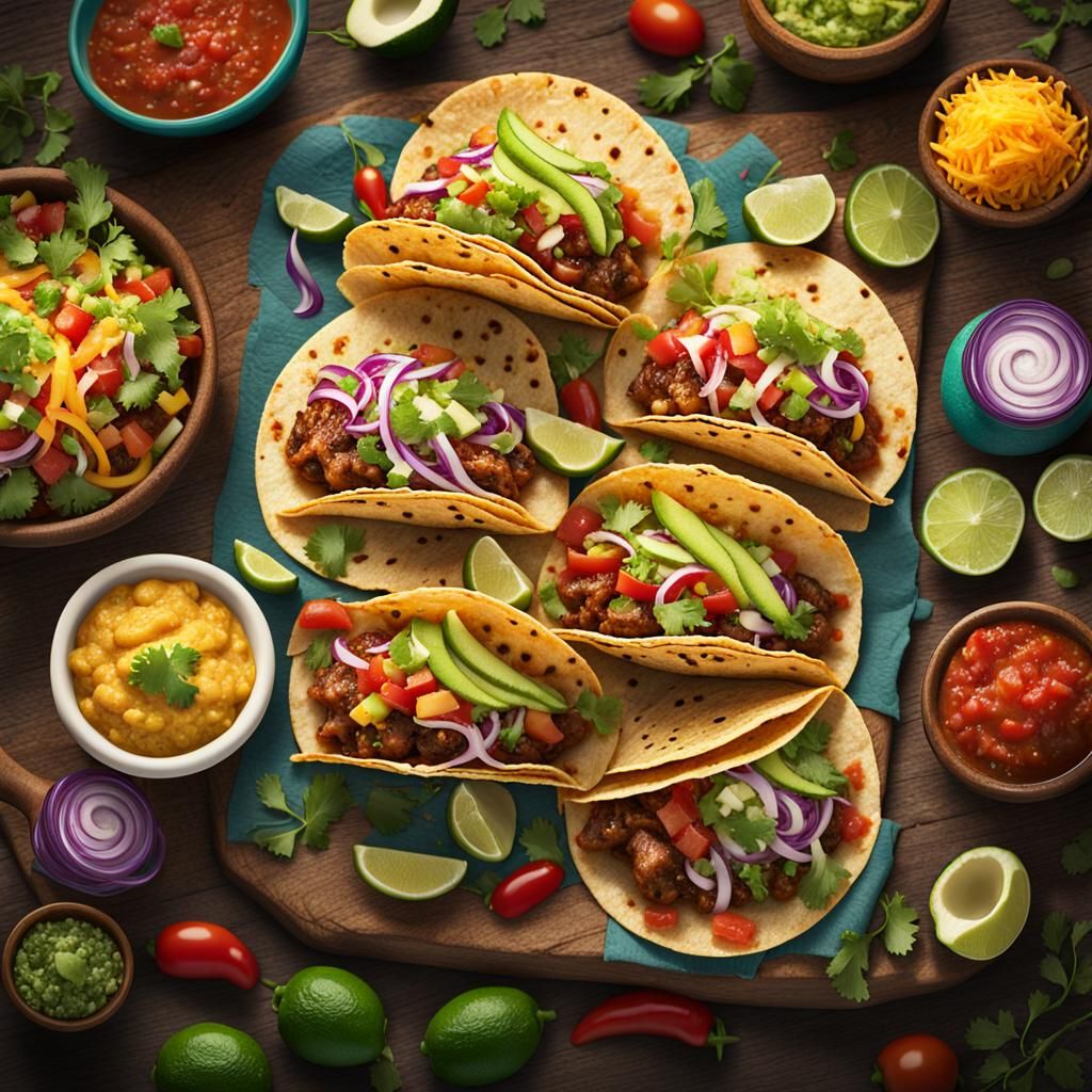 Cinco de Mayo Taco Art, Detailed Matte Painting