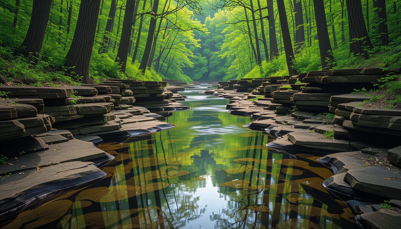 Reflections in Limestone Creek: An 8k Spring Landscape