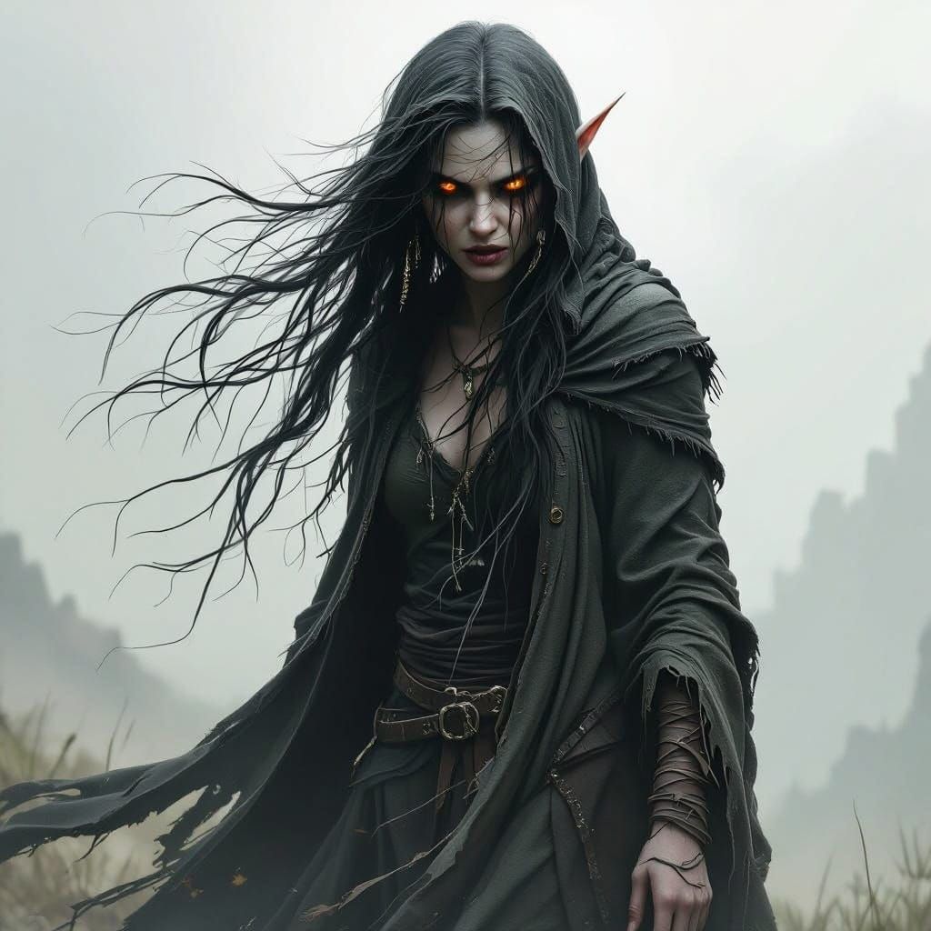 Ethereal Banshee Elf Dances in Whispers of Forgotten Lore