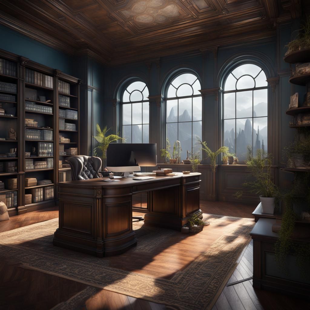 Fantastical Warlock Office Concept Art