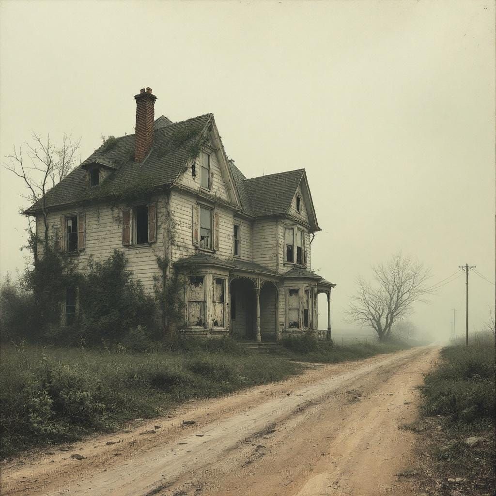 Rustic Victorian House on a Dusty Road