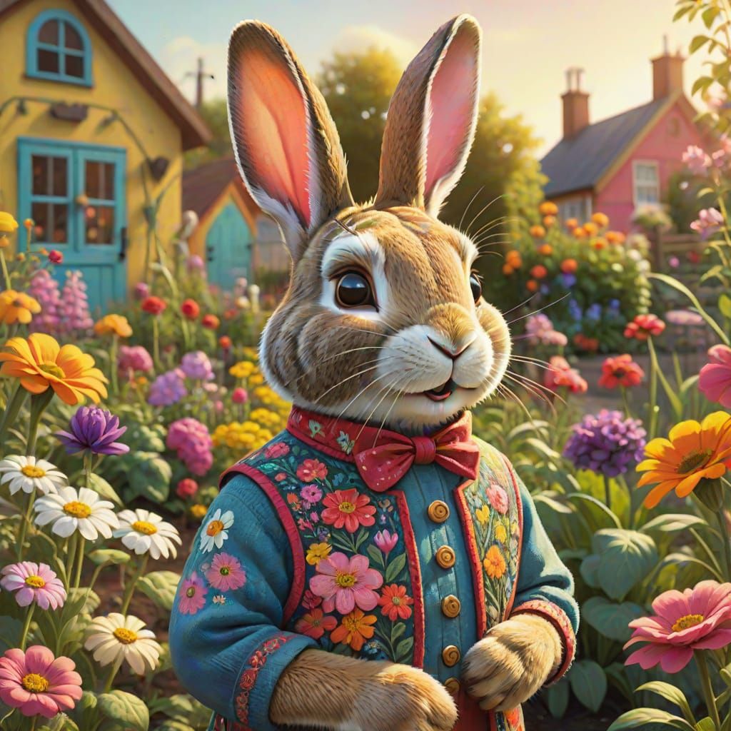 Rabbit in Socialist Realist Community Garden