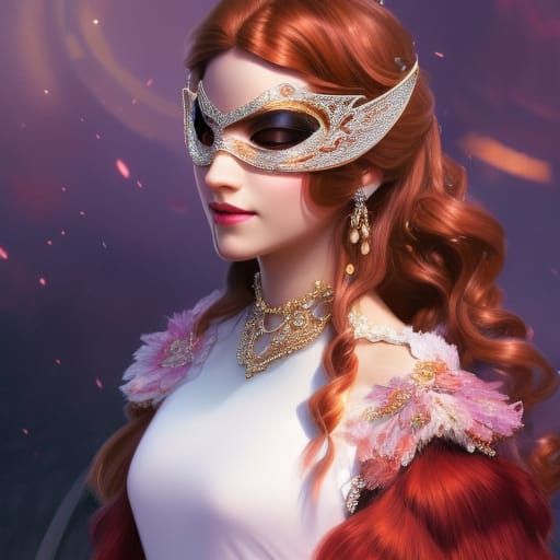 Princess Anna at a Majestic Masquerade Ball