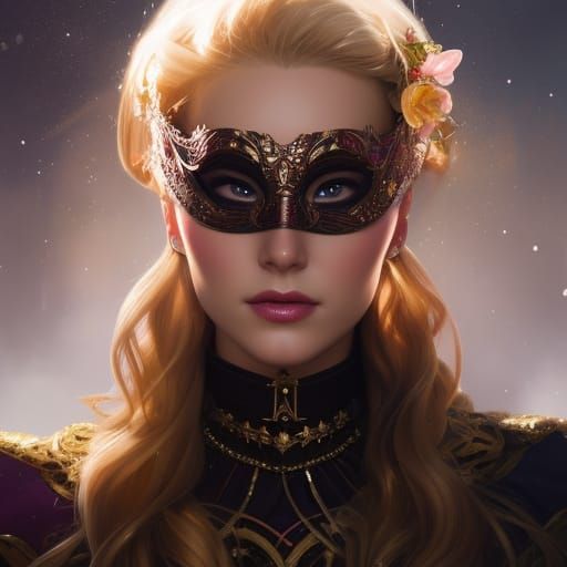 Princess Anna Masquerade Portrait in Art Nouveau Style