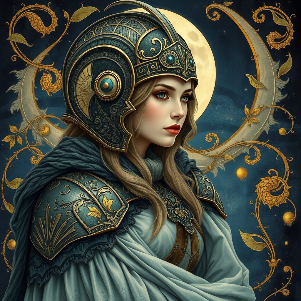 Viking Maiden in Art Nouveau Elegance
