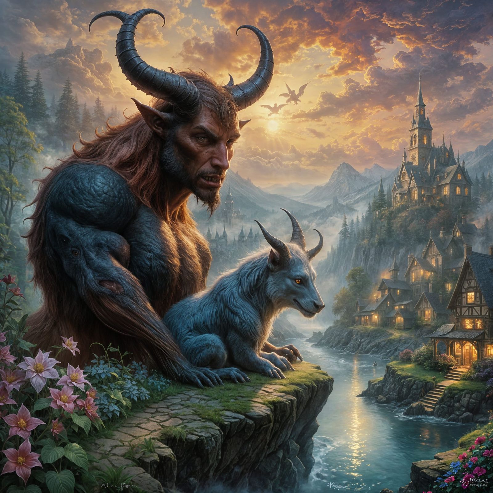 Ethereal Devilish Whispers in a Misty Dreamscape