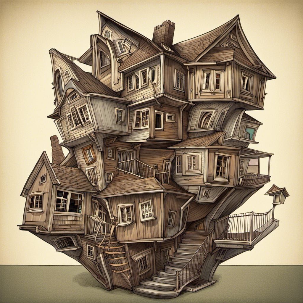 Impossible Escher House: Multidimensional Architecture