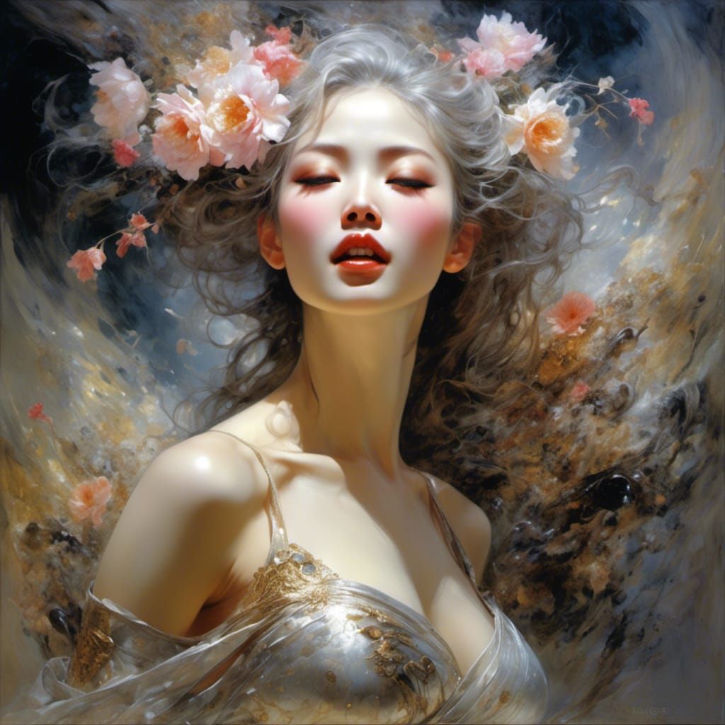 Ecstatic Hyperreal Portrait of Japanese Woman