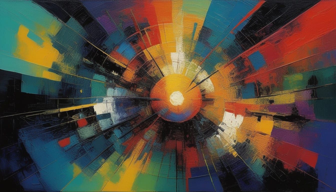 Vibrant Chaos in Radial Pattern Expressionism