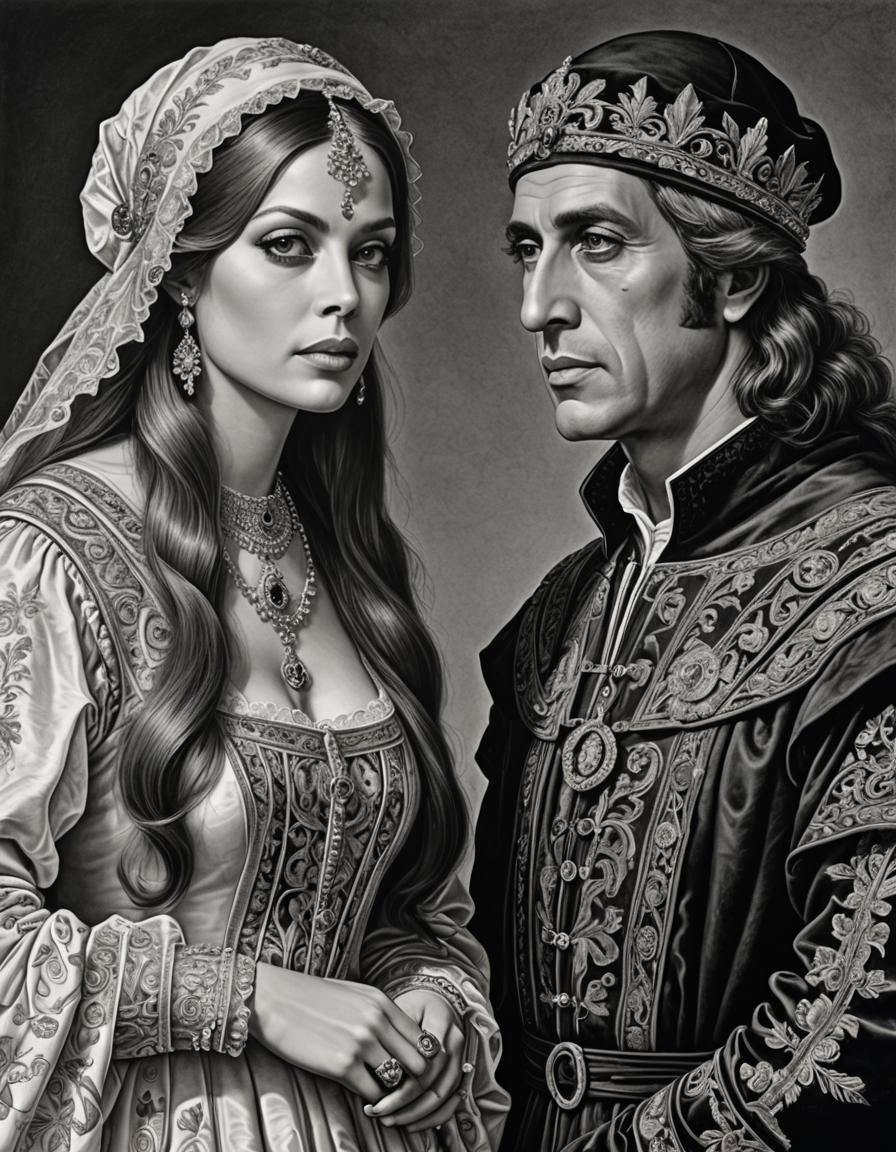 Realistic Pencil Drawing of Italian Comedy Duo