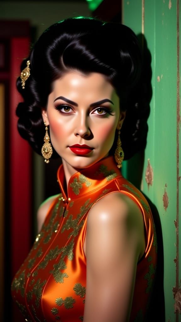 Gothic Beauty Portrait of Sauvanne in Cheongsam