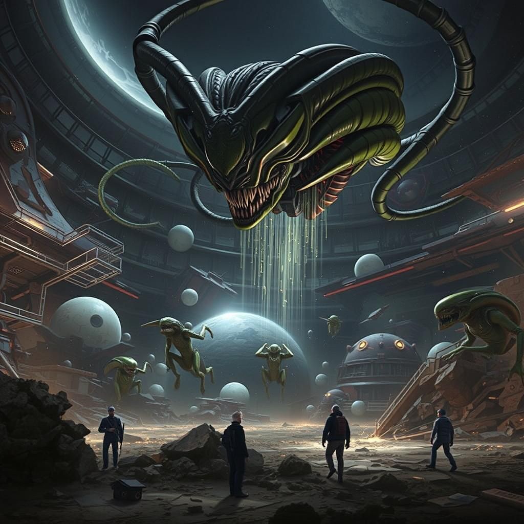 Alien Invasion of Earth: Hyperdetailed Splash Art