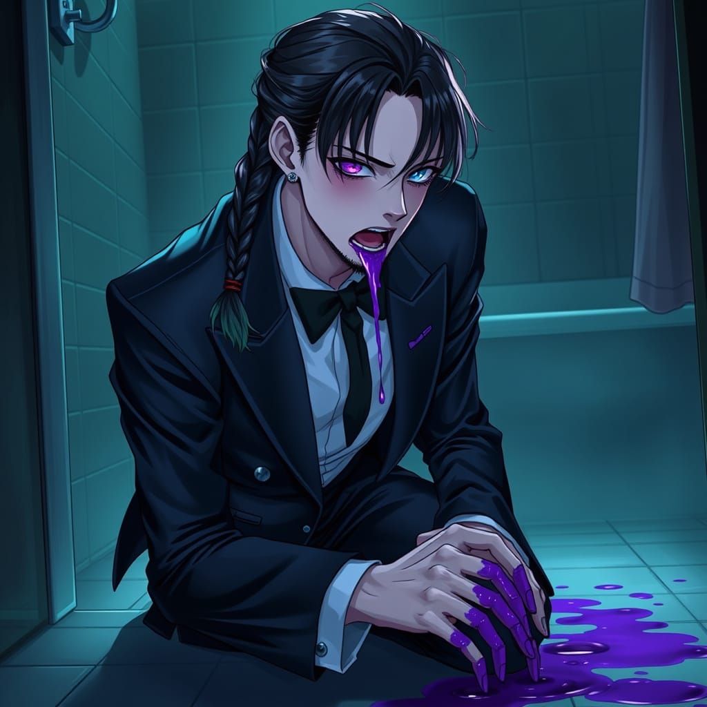 Mysterious Gothic Gentleman in Painful Descent