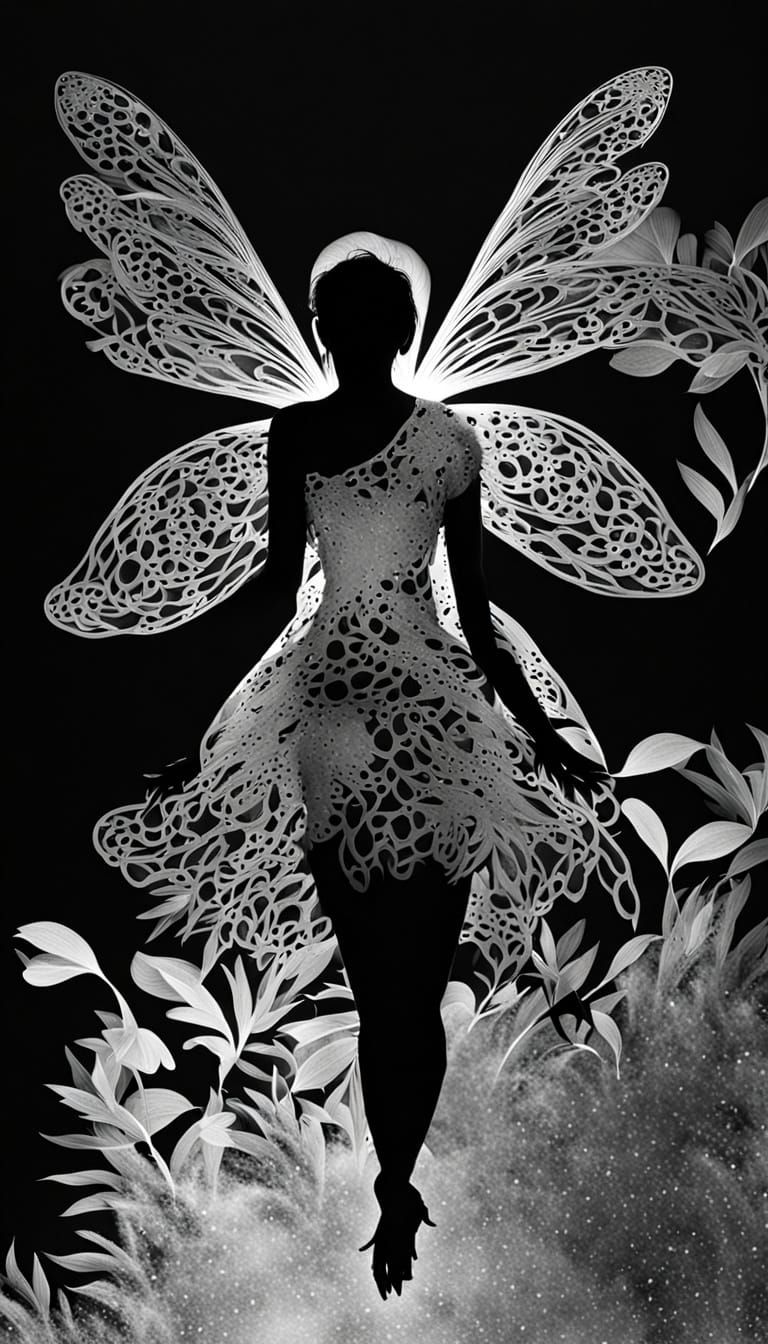 Abstract Exotic Fairy Photogram Bodyscape