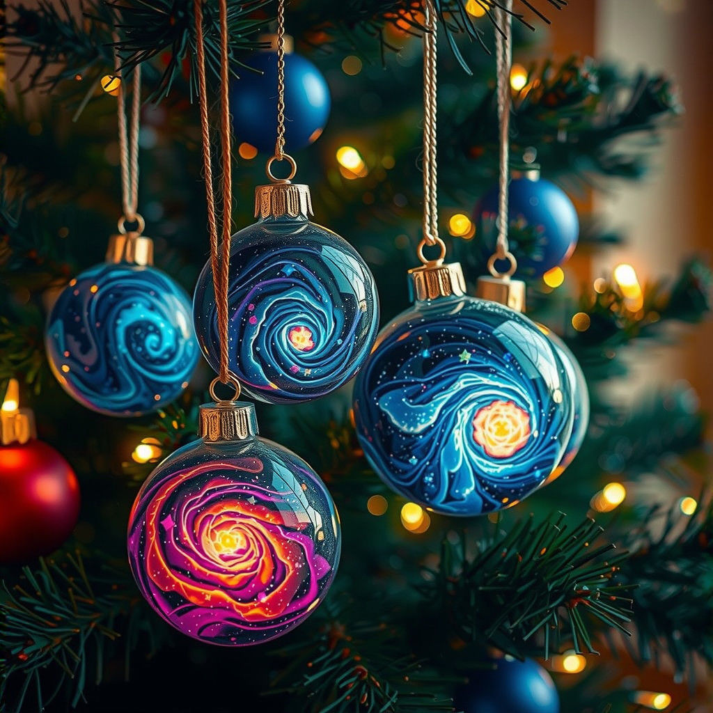 Celestial Glass Ornaments Adorn Christmas Tree