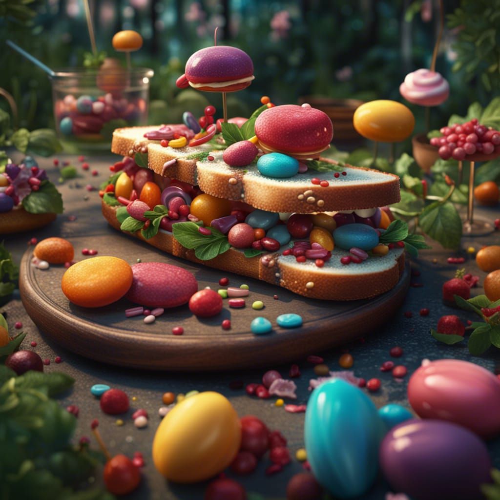 Candy Sandwich in a Fantastical Garden