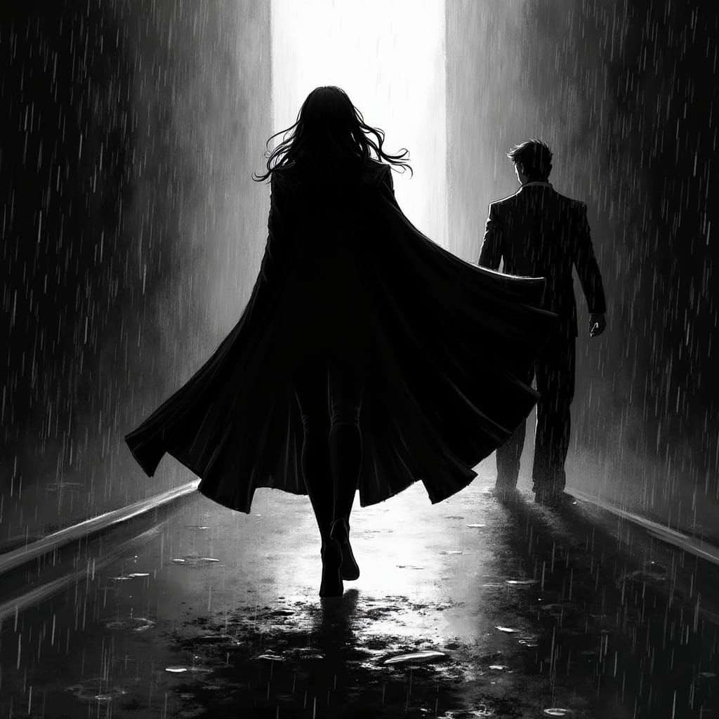 Superheroine in Noir City Confronts Shadowy Foe