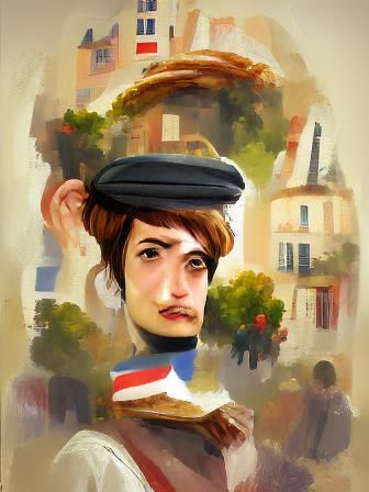 Stereotypical French Person Portrait Painting