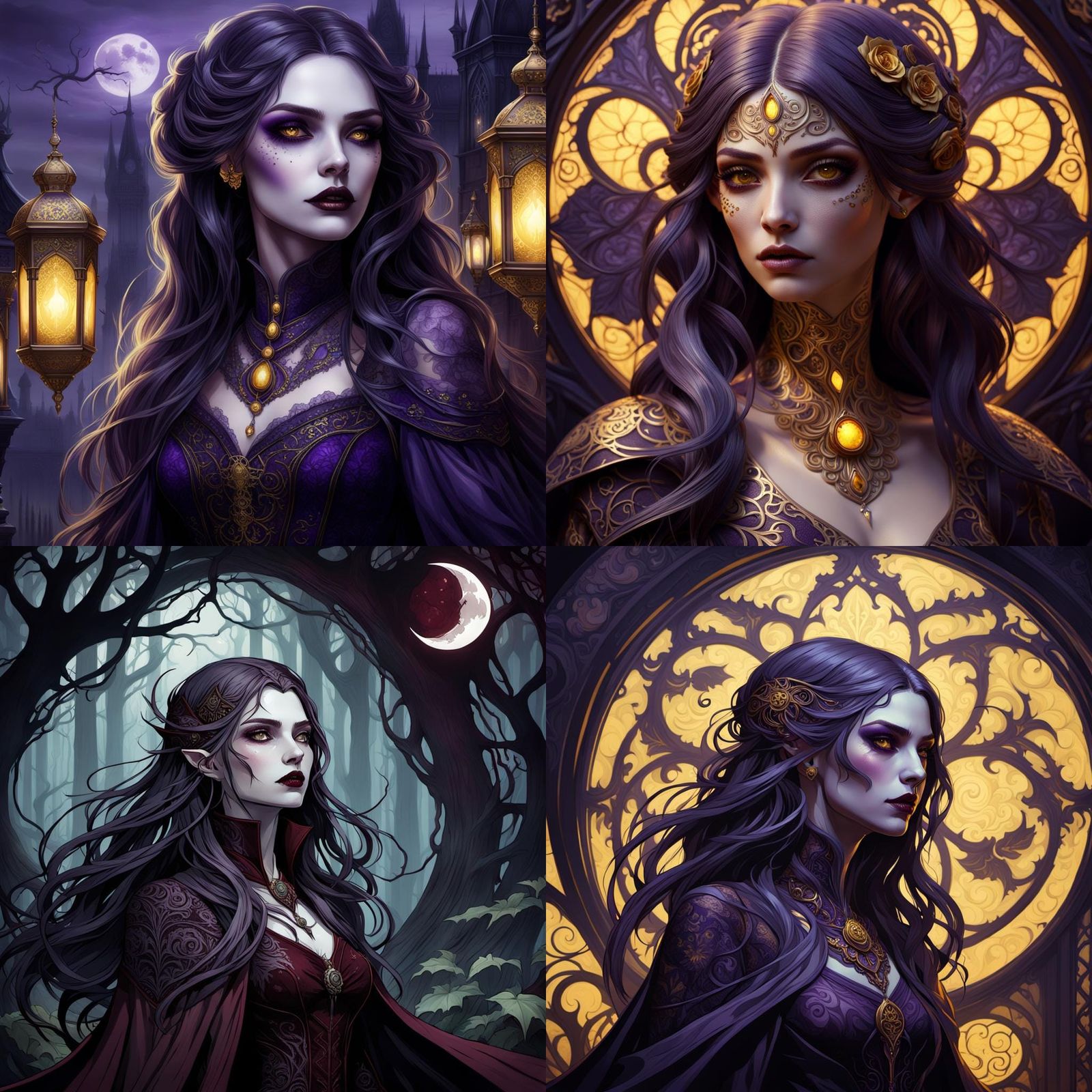 Slender Vampire Girl in Hyperdetailed Dark Fantasy Art