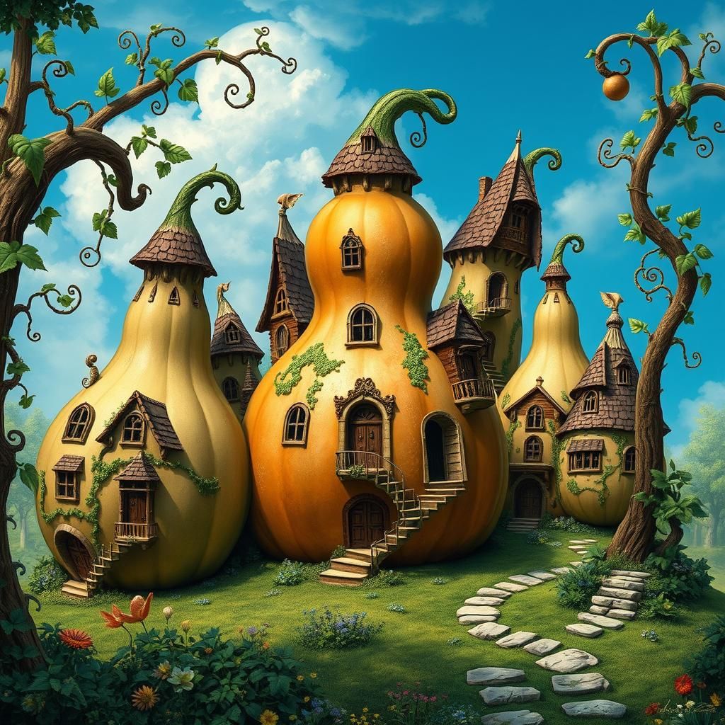 Gourd Village: Whimsical Houses in Fantastical Architecture