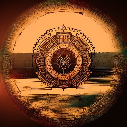Steampunk Mandala Art with Etching Effect