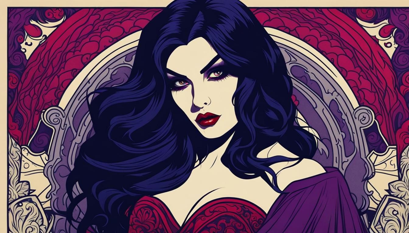 Beautiful Italian Vampire in Pop Art Style