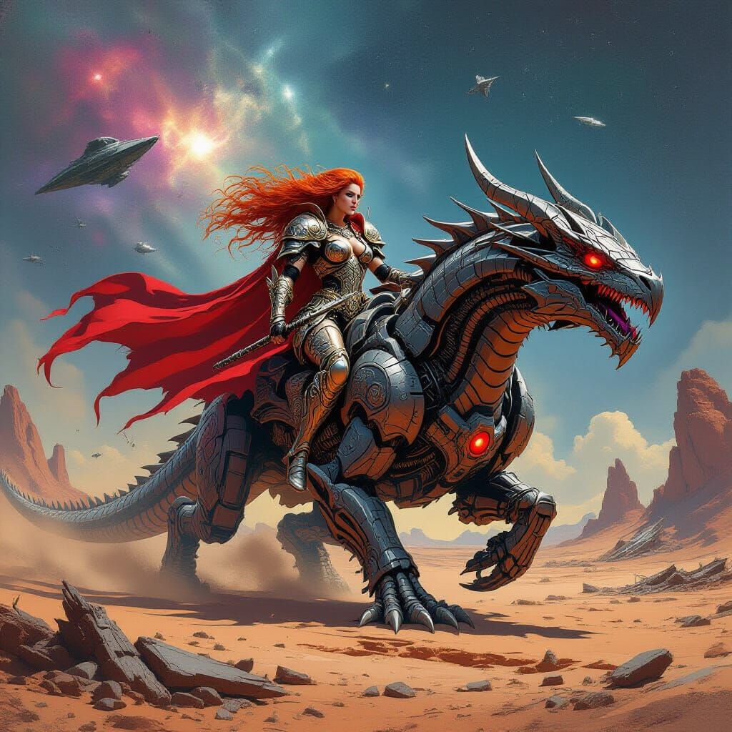 Mars queen ona cyber dragon