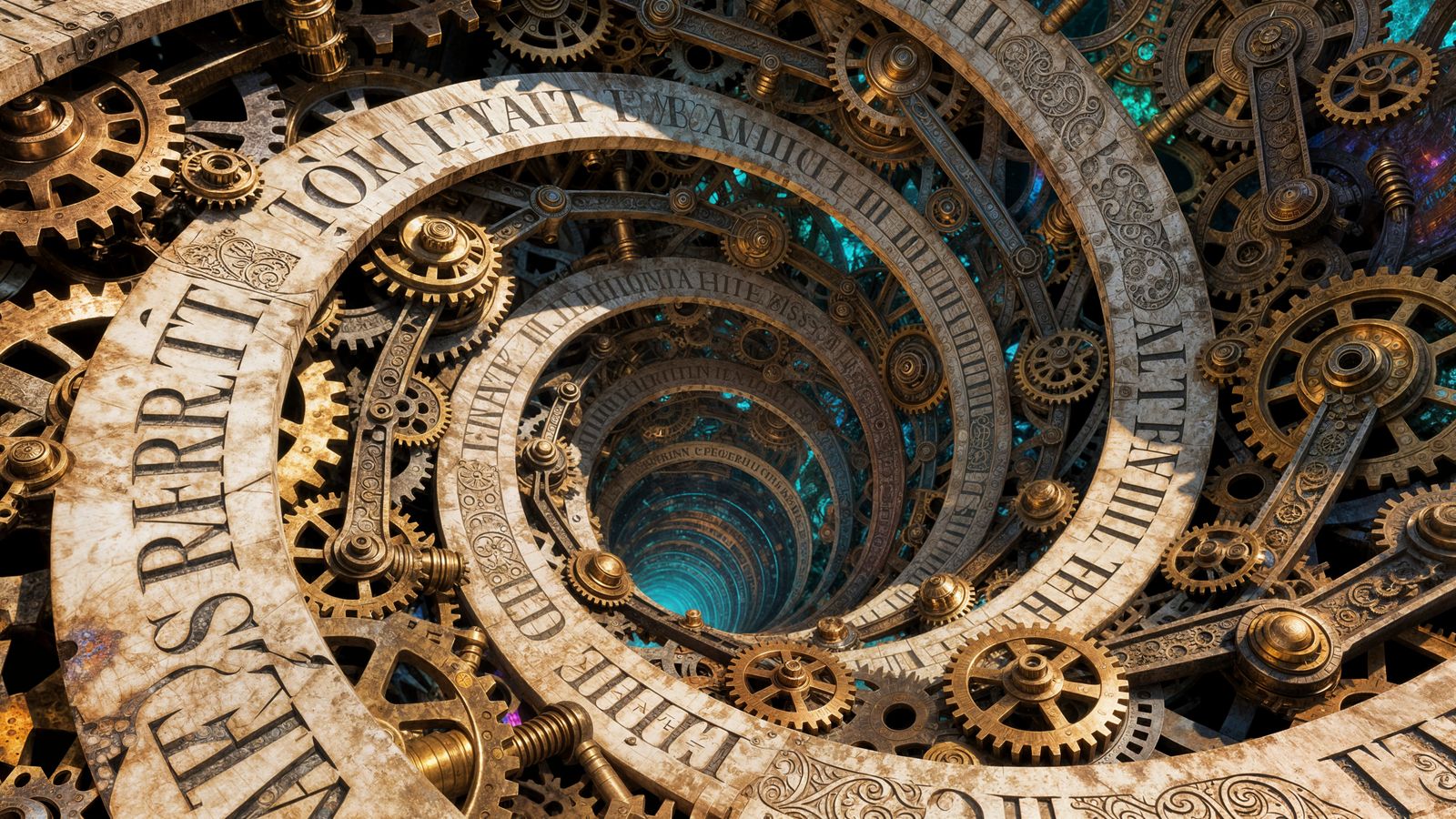 Fractal Text Spiraling Out of Control